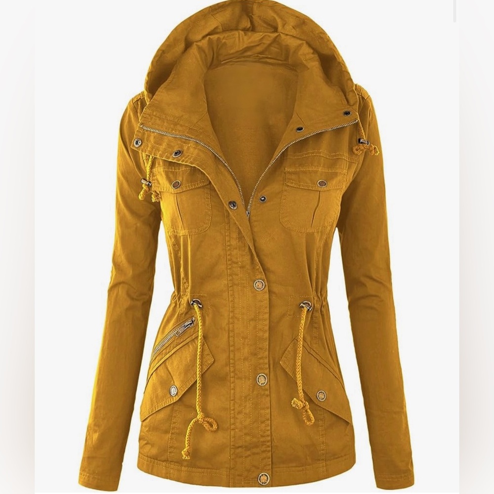 Casual Military Anorak Jacket Lightweight Detachable Hooded Safari Utility